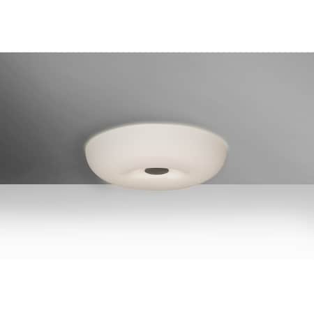 Besa Lighting Nimbus 10 Ceiling, Opal Matte, Satin Nickel, 1x23W LED NIMBUS1007C-LED-SN